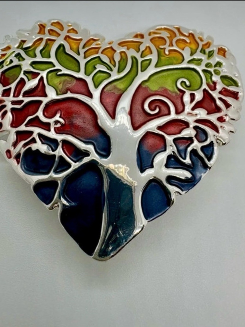 Brooch Heart Tree of Life Magnetic Fastener